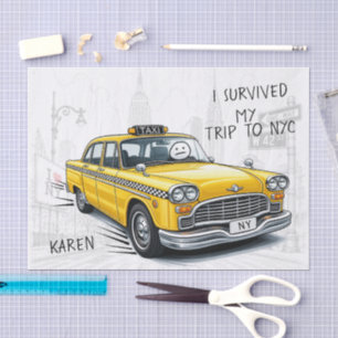 I Survived My Trip To Nyc (Custom All Text) Tissue Paper