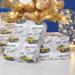 I Survived My Trip To Nyc (Custom All Text) Wrapping Paper