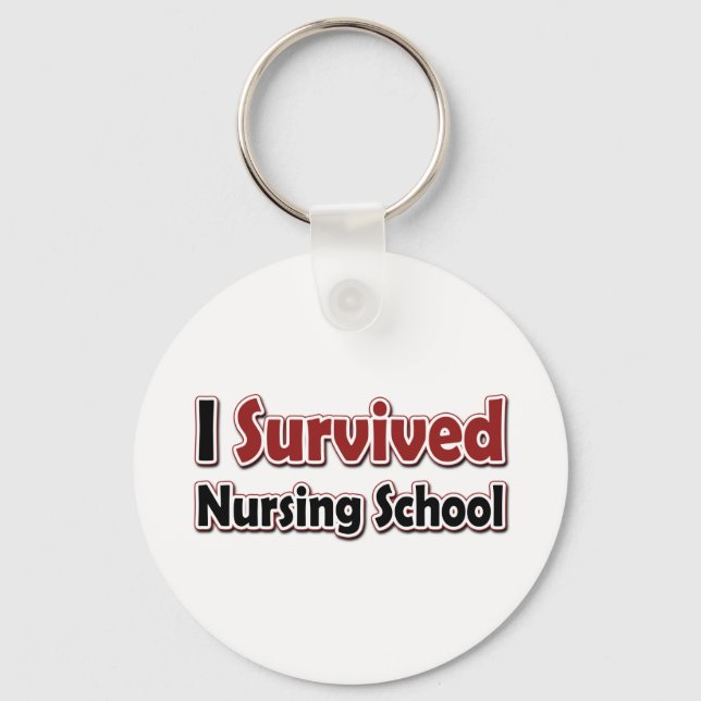 I Survived Nursing School Key Ring (Front)