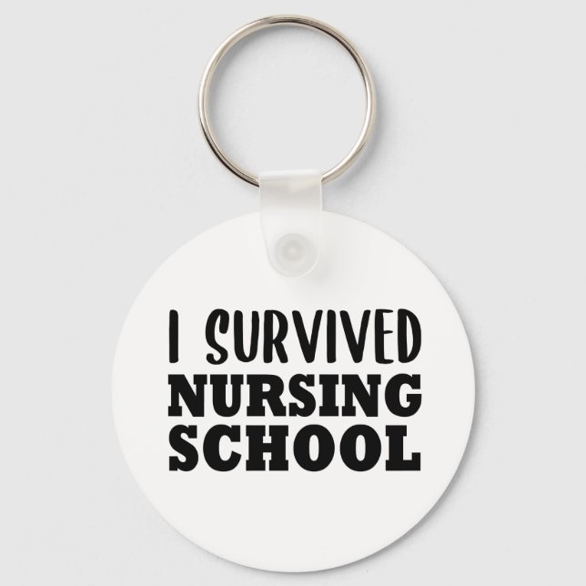 I Survived Nursing School Key Ring (Front)
