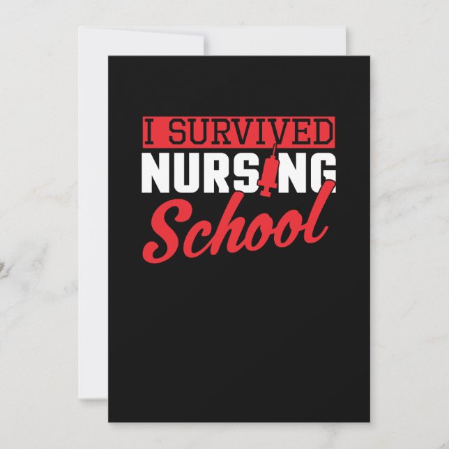 I Survived Nursing School Nurse Graduation Invitation (Front)