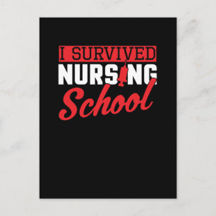 I Survived Nursing School Nurse Graduation Postcard