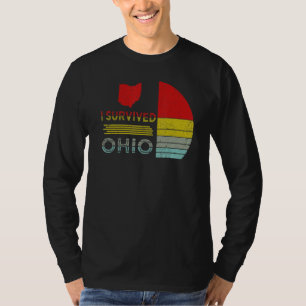 I Survived Ohio map Meme distressed retro vintage  T-Shirt