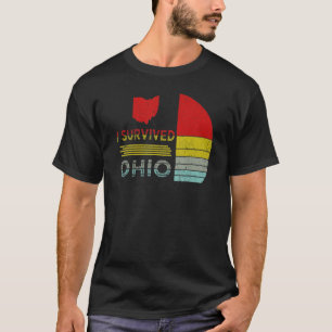 I Survived Ohio map Meme distressed retro vintage  T-Shirt