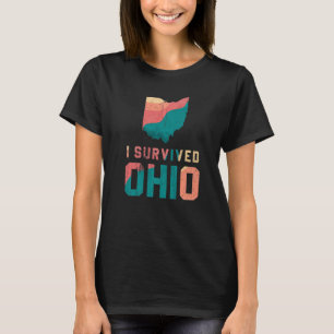 I Survived Ohio map Meme retro vintage distressed  T-Shirt