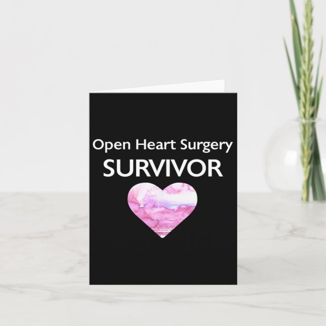 I Survived Open Heart Surgery Heart Attack Survivo Card (Front)