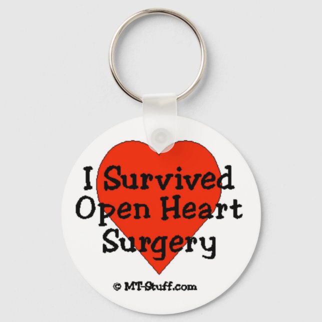I Survived Open Heart Surgery Key Ring (Front)