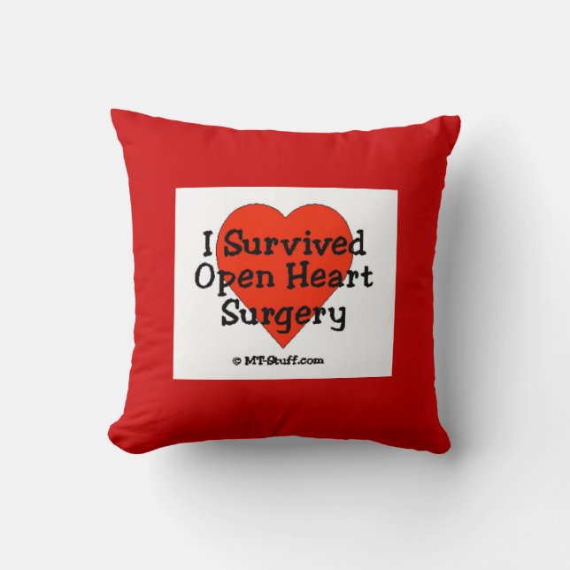 I Survived Open Heart Surgery Pillow (Front)