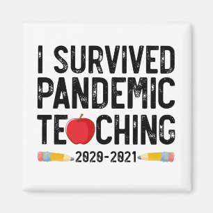 I Survived Pandemic Teaching 2020 2021 Apple Magnet