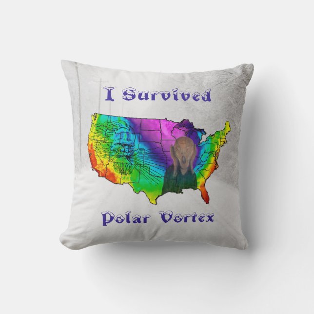 I Survived Polar Vortex Cushion (Front)