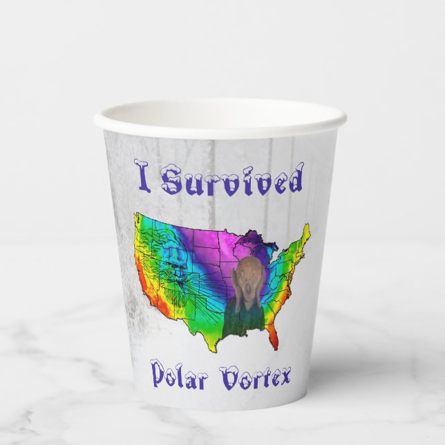 I Survived Polar Vortex  Paper Cups (Front)