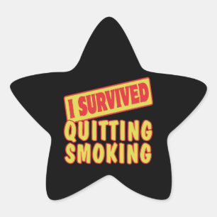 I SURVIVED QUITTING SMOKING STAR STICKER