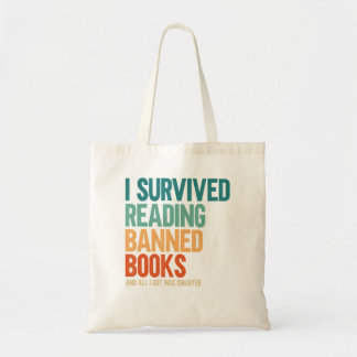  I Survived Reading Banned Books Book Lover Bookah Tote Bag