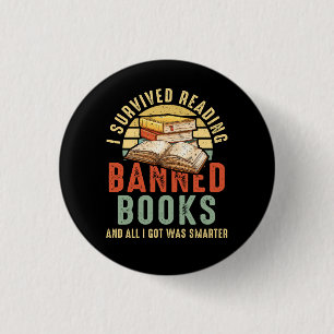 I Survived Reading Banned Books Book Lover Bookaho 3 Cm Round Badge