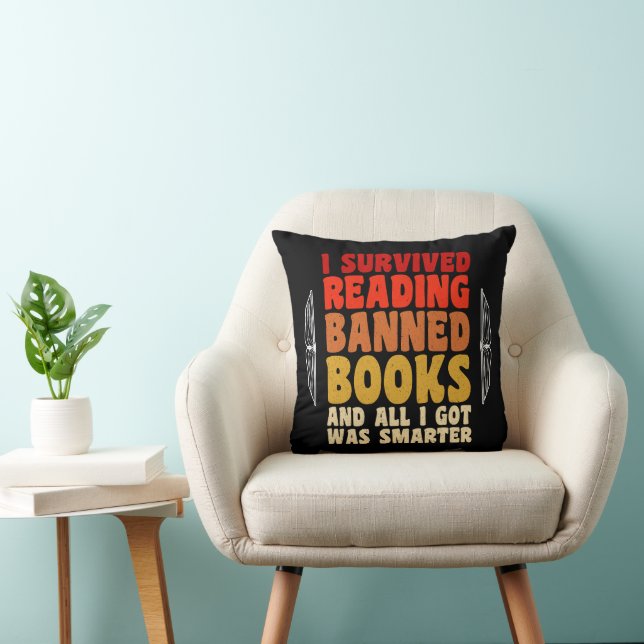 I Survived Reading Banned Books Funny Quote Cushion (Chair)