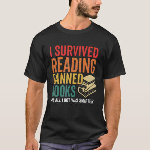 I Survived Reading Banned Books Retro Bookworm Boo T-Shirt