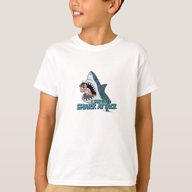 I Survived Shark Attack T-Shirt (Front)