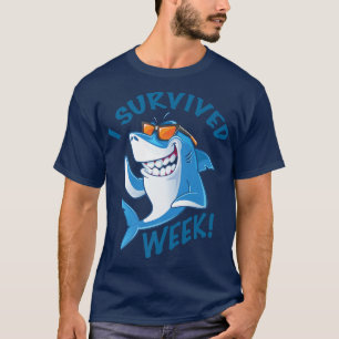 I Survived Sharky Sharks Week Shark Smiles Beach C T-Shirt