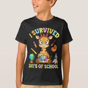 I Survived Six Seven Days Of School Cute Giraffe S T-Shirt