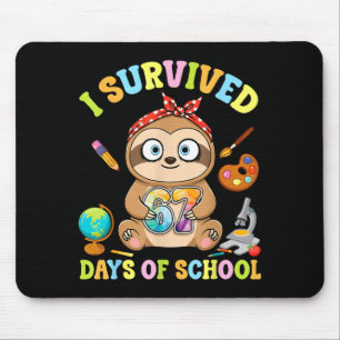 I Survived Six Seven Days Of School Cute Sloth Stu Mouse Pad
