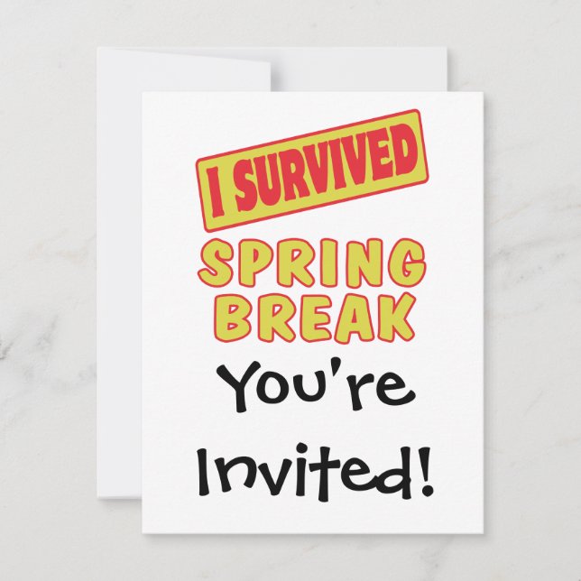 I SURVIVED SPRING BREAK INVITATION (Front)