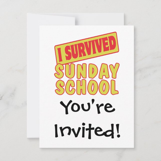 I SURVIVED SUNDAY SCHOOL INVITATION (Front)