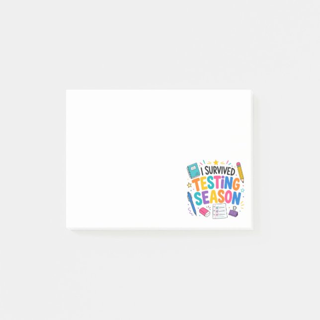 I Survived Testing Season School Humour Post-it Notes (Front)