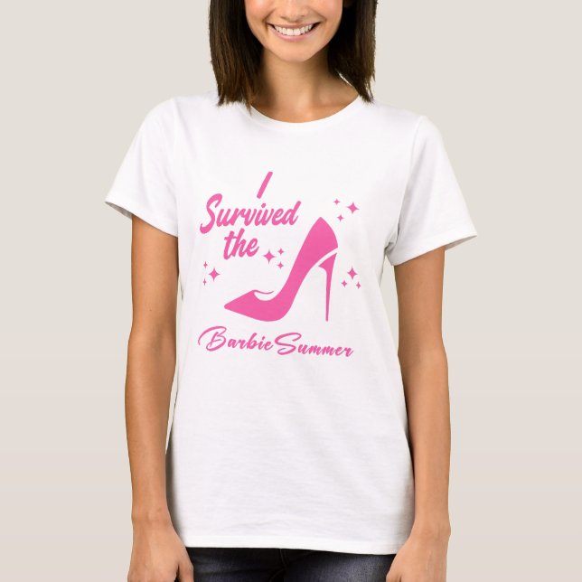 I Survived the Barbie Summer T-Shirt | Retro Pink  (Front)