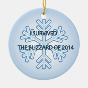 I survived the blizzard of 2014 snowflake ceramic tree decoration