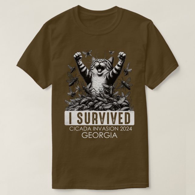 I Survived The Cicada Invasion 2024 Georgia T-Shirt (Design Front)