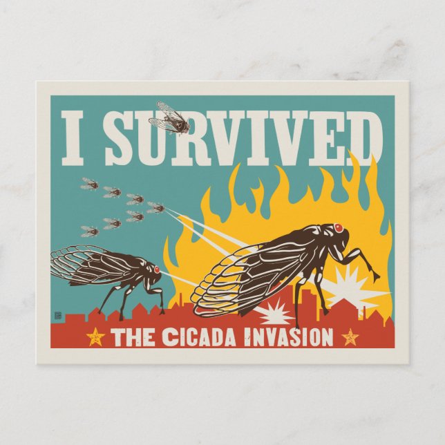 I Survived the Cicada Invasion Postcard (Front)
