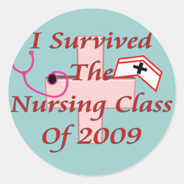 I survived the nursing class of 2009 classic round sticker (Front)