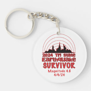 I Survived the NYC Earthquake Quake Tri State 2024 Key Ring