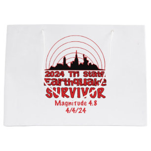 I Survived the NYC Earthquake Quake Tri State 2024 Large Gift Bag