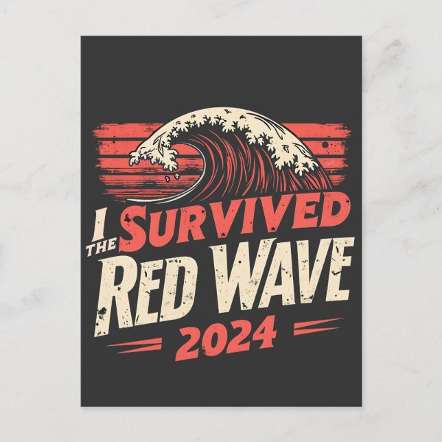 I Survived the Red Wave 2024 Trump Won Inaguration Postcard (Front)