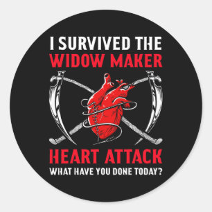 I Survived The Widow Maker Heart Attack Heart Dise Classic Round Sticker