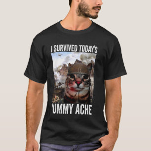 i survived today's tummy ache cat - lactose tolera T-Shirt