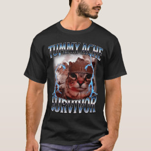 I Survived Today's Tummy Ache Survivor Funny Cat M T-Shirt