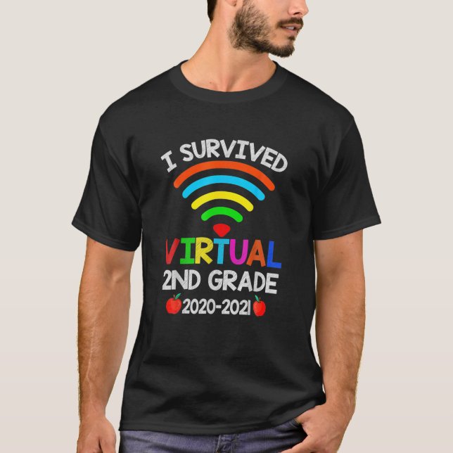 I Survived Virtual 2Nd Grade End Of Year Distance T-Shirt (Front)