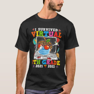 I Survived Virtual 7Th Grade Leopard Apple Back To T-Shirt