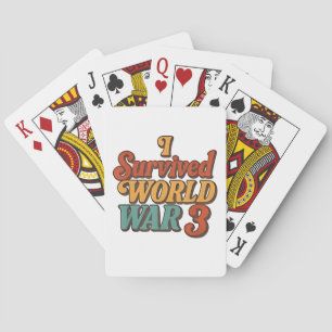 I Survived World War 3 Funny Retro Vintage Playing Cards