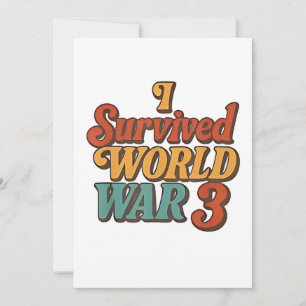 I Survived World War 3 Funny Retro Vintage Thank You Card