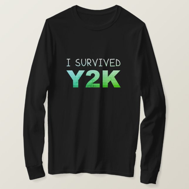 I Survived Y2K Distressed Funny Men's T-Shirt (Design Front)
