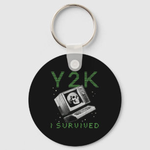 I Survived Y2k Millennium Bug Funny Retro Vintage Key Ring