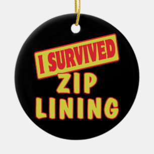 I SURVIVED ZIP LINING CERAMIC TREE DECORATION