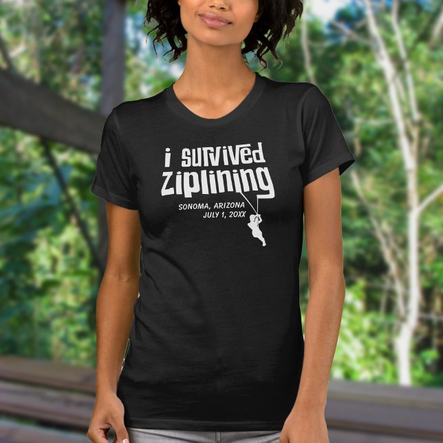 I survived Ziplining Customisable T-Shirt (Creator Uploaded)