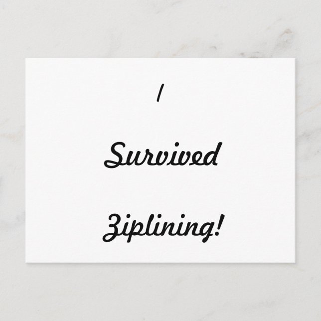 I survived ziplining! postcard (Front)