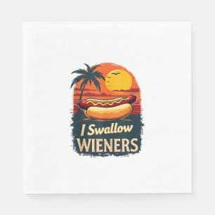 I Swallow Saucy Wieners Funny Adult Joke Hot Dogs  Napkin