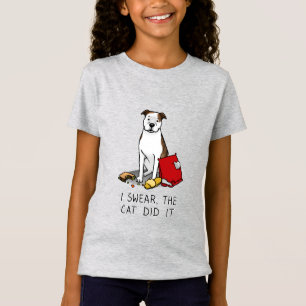I Swear the Cat Did It Pit Bull (lt brindle/wh3) T-Shirt