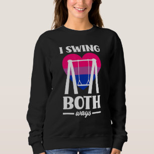 I Swing Both Ways Funny Bi Pride Flag Bisexual Sweatshirt